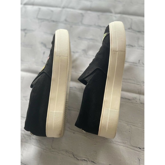 Steve Madden Garcie Floral Platform Shoes Sz 9Black Embroidered Slides - Picture 6 of 9